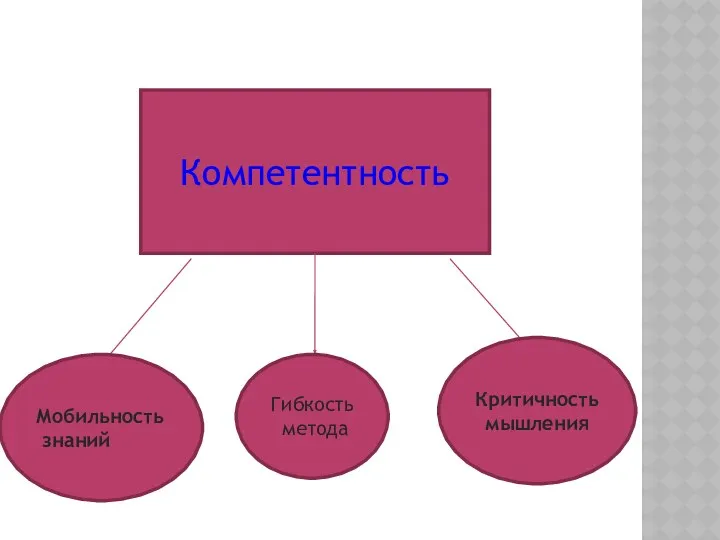 Компетентность Мобильность знаний Гибкость метода Критичность мышления