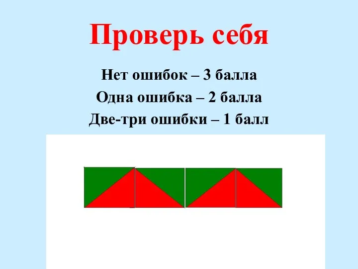 Проверь себя Нет ошибок – 3 балла Одна ошибка –