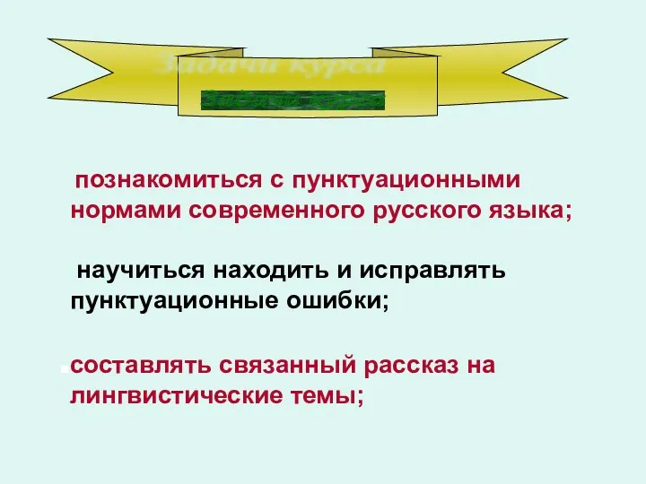 познакомиться с пунктуационными нормами современного русского языка; научиться находить и