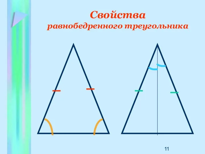 Свойства равнобедренного треугольника