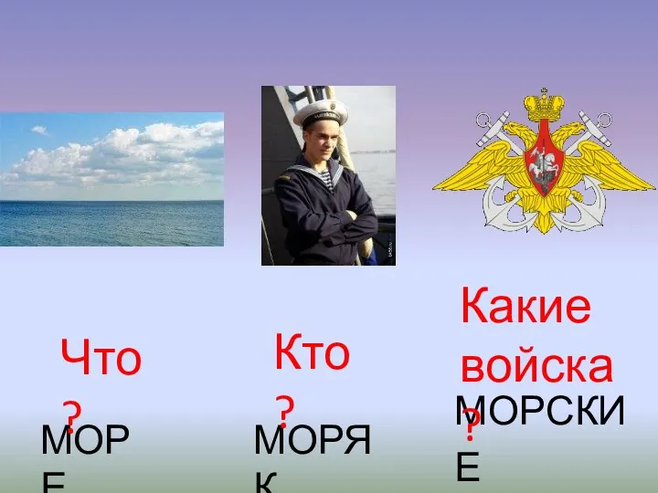 МОРСКИЕ МОРЯК МОРЕ Что? Кто? Какие войска?