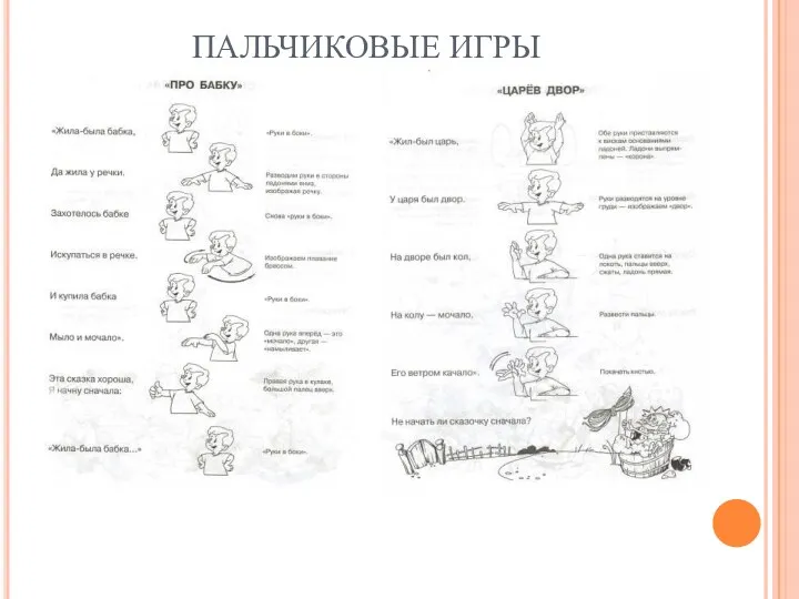 ПАЛЬЧИКОВЫЕ ИГРЫ