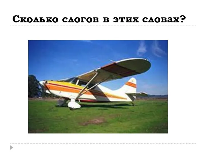 Сколько слогов в этих словах?