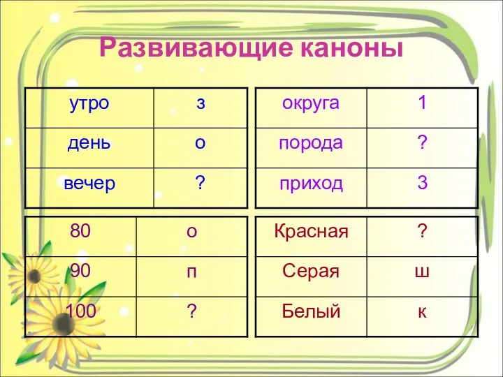 Развивающие каноны