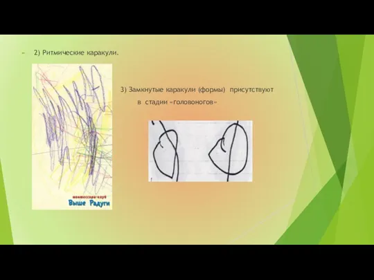 2) Ритмические каракули. 3) Замкнутые каракули (формы) присутствуют в стадии «головоногов»