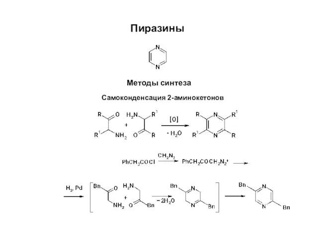 Пиразины Методы синтеза Самоконденсация 2-аминокетонов