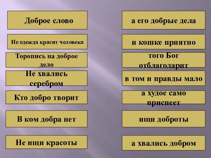 Доброе слово Не одежда красит человека Торопись на доброе дело