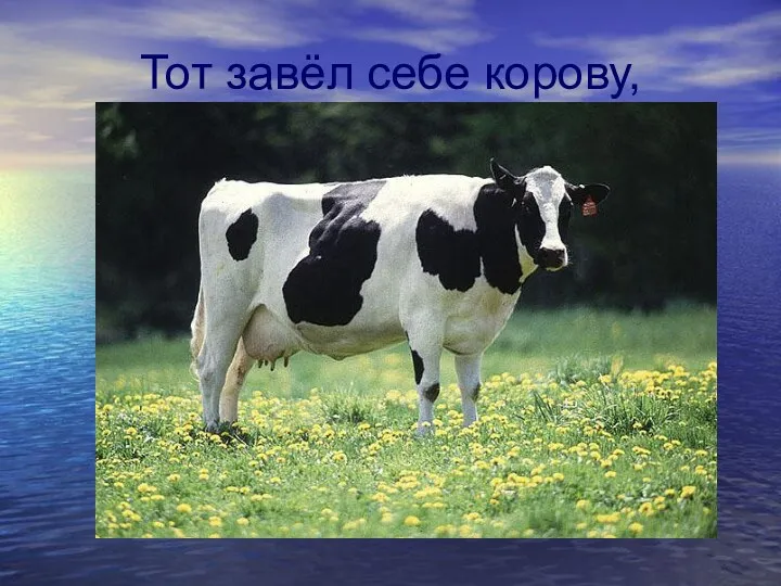 Тот завёл себе корову,