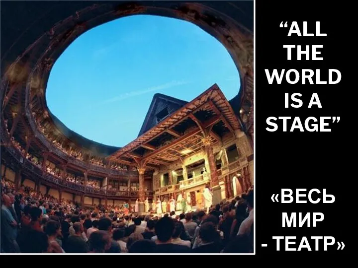 “ALL THE WORLD IS A STAGE” «ВЕСЬ МИР - ТЕАТР»