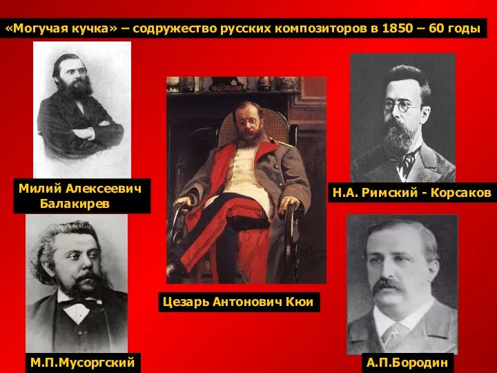 «Могучая кучка» – содружество русских композиторов в 1850 – 60
