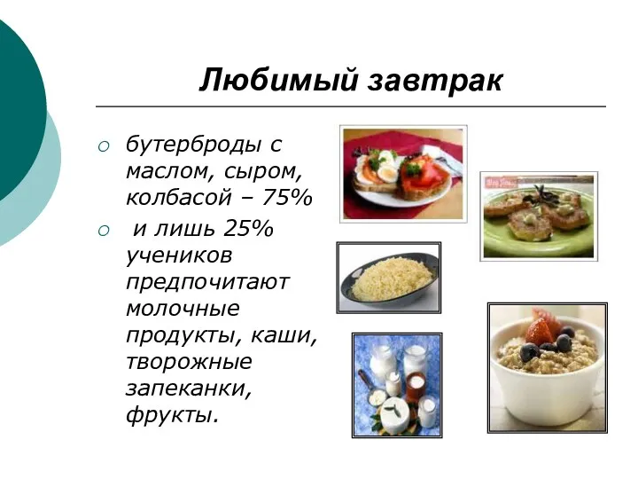 Любимый завтрак бутерброды с маслом, сыром, колбасой – 75% и