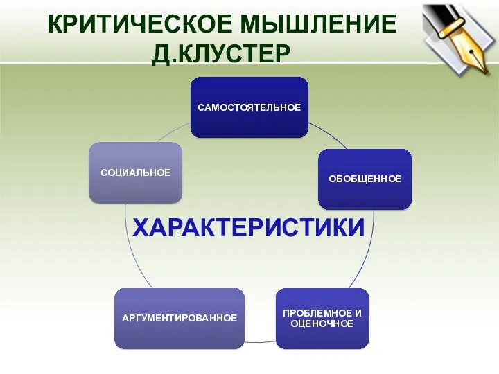 КРИТИЧЕСКОЕ МЫШЛЕНИЕ Д.КЛУСТЕР ХАРАКТЕРИСТИКИ