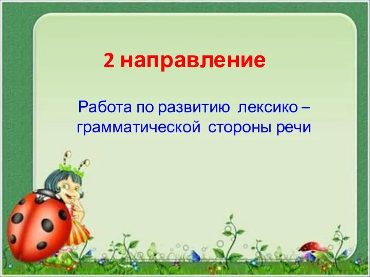 2 направление Работа по развитию лексико –грамматической стороны речи