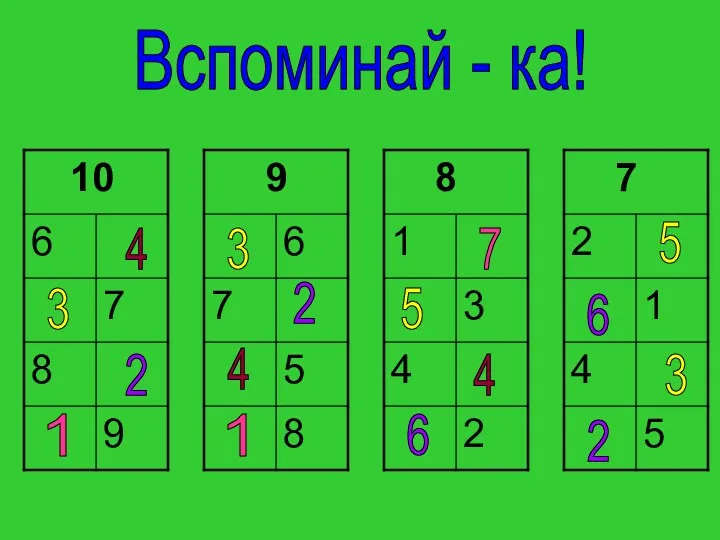 Вспоминай - ка! 3 7 4 4 4 3 3