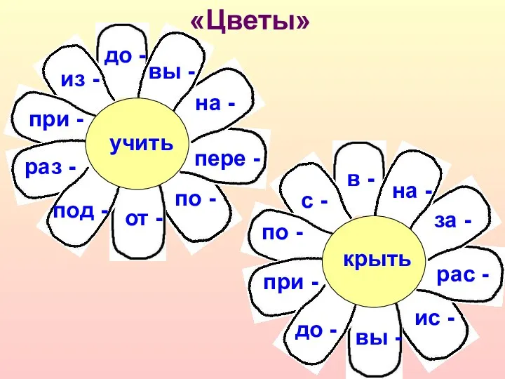 «Цветы» крыть учить с - в - на - за