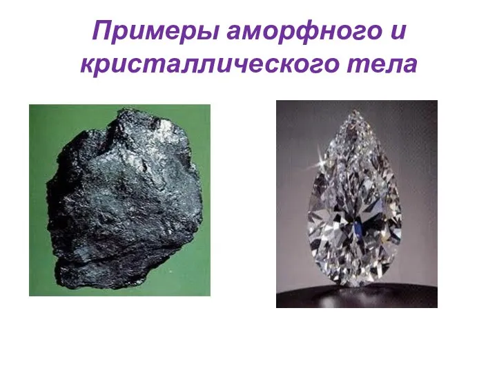 Примеры аморфного и кристаллического тела