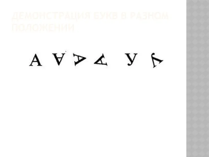 Демонстрация букв в разном положении