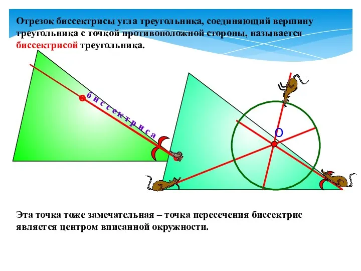 Отрезок биссектрисы угла треугольника, соединяющий вершину треугольника с точкой противоположной