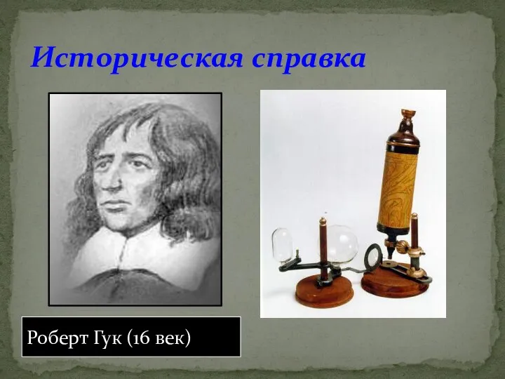 Историческая справка Роберт Гук (16 век)