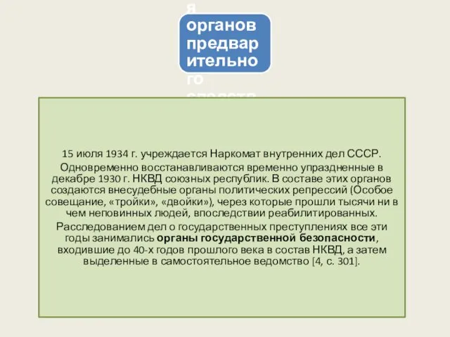 Основные этапы развития органов предварительного следствия и дознания 15 июля