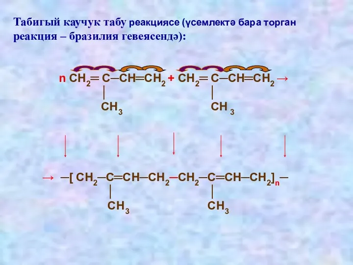 Табигый каучук табу реакциясе (үсемлектә бара торган реакция – бразилия