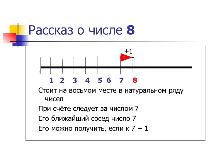 Рассказ о числе 8 +1 1 2 3 4 5