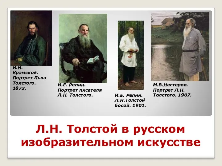 Л.Н. Толстой в русском изобразительном искусстве И.Н. Крамской. Портрет Льва