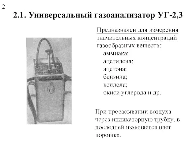2.1. Универсальный газоанализатор УГ-2,3 2