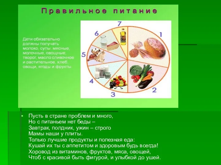 Пусть в стране проблем и много, Но с питаньем нет