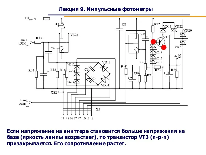 Лекция 9. Импульсные фотометры Если напряжение на эмиттере становится больше