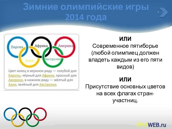 Зимние олимпийские игры 2014 года ИЛИ Современное пятиборье (любой олимпиец