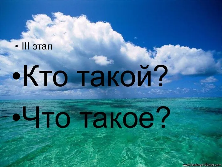 III этап Кто такой? Что такое?