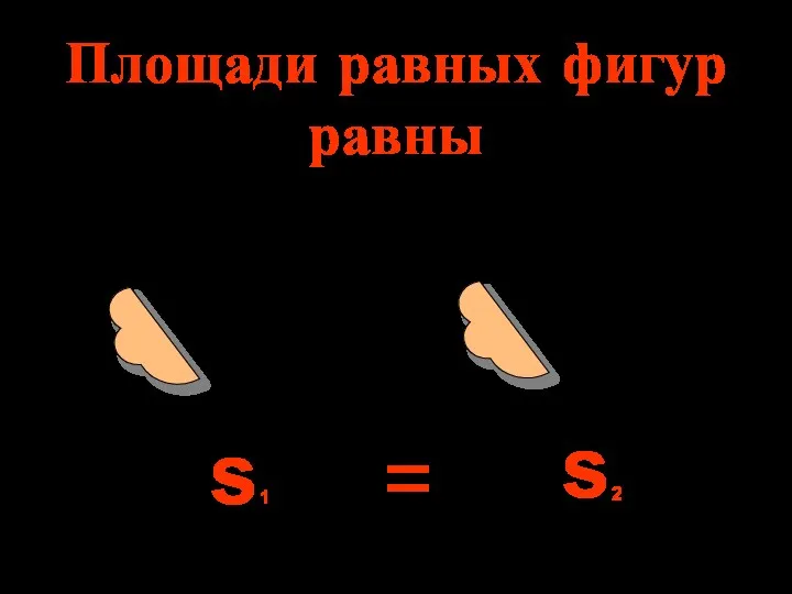 Площади равных фигур равны s1 = s 2