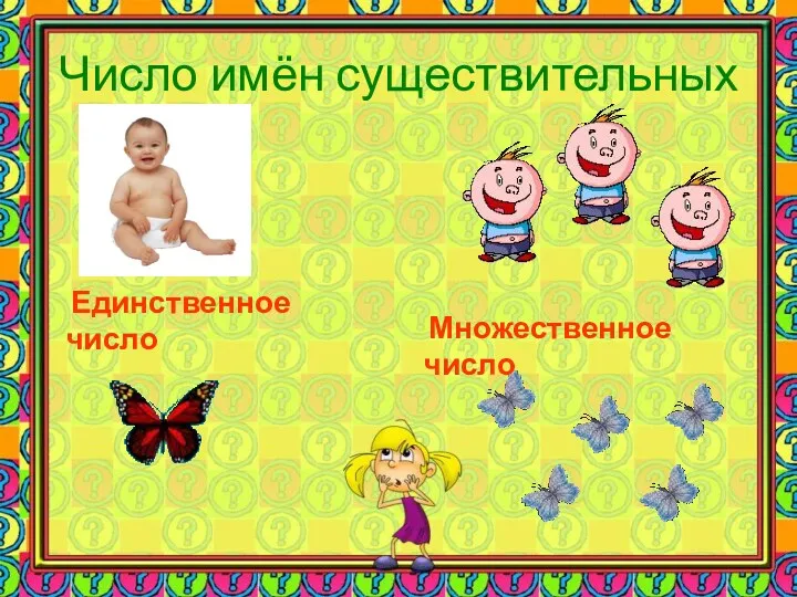 Число имён существительных Множественное число Единственное число