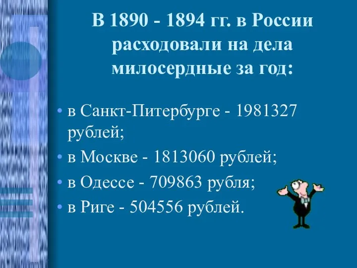 В 1890 - 1894 гг. в России расходовали на дела