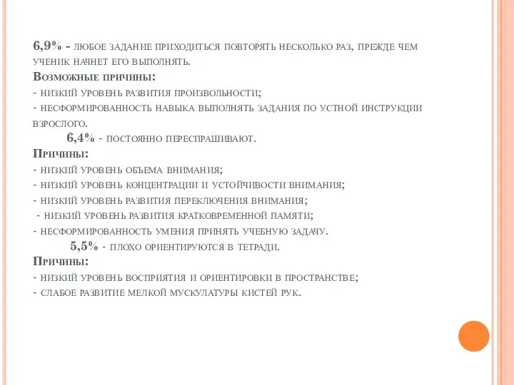 6,9% - любое задание приходиться повторять несколько раз, прежде чем