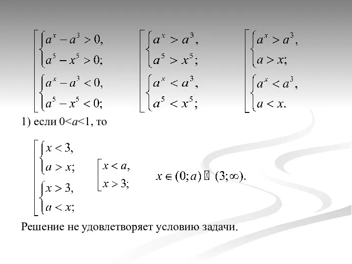 1) если 0 Решение не удовлетворяет условию задачи.