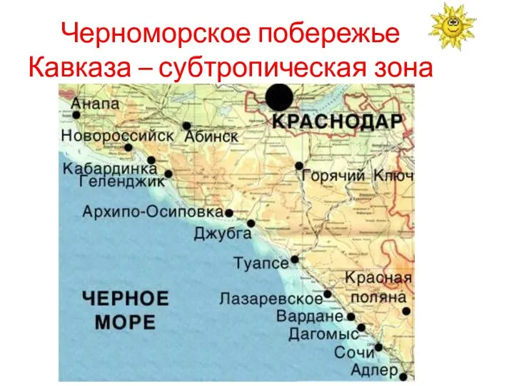 Черноморское побережье Кавказа – субтропическая зона