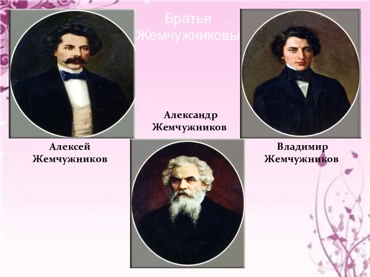 Братья Жемчужниковы Алексей Жемчужников Владимир Жемчужников Александр Жемчужников