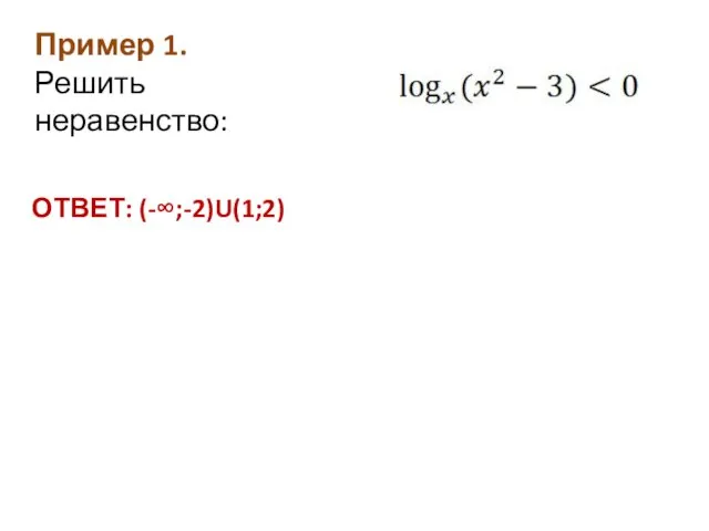 Пример 1. Решить неравенство: ОТВЕТ: (-∞;-2)U(1;2)