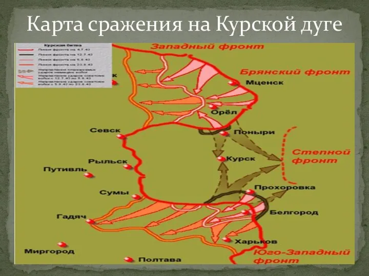 Карта сражения на Курской дуге