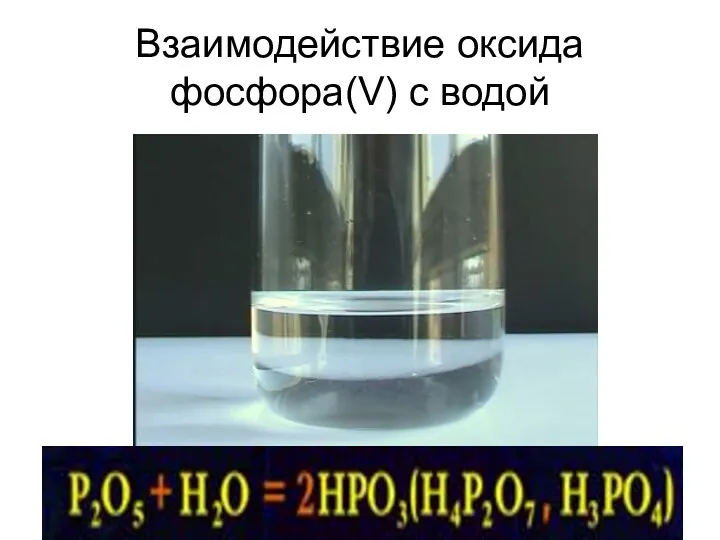 Взаимодействие оксида фосфора(V) с водой