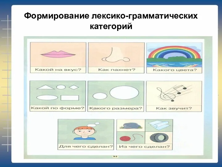 Формирование лексико-грамматических категорий