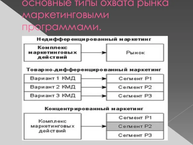 основные типы охвата рынка маркетинговыми программами.