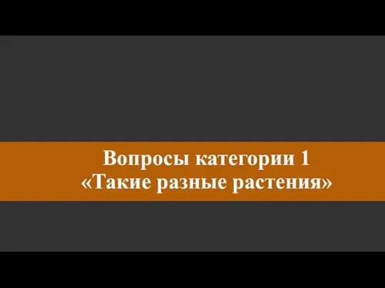 Вопросы категории 1 «Такие разные растения»