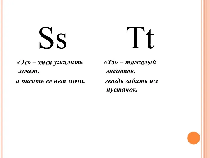 Ss «Эс» – змея ужалить хочет, а писать ее нет