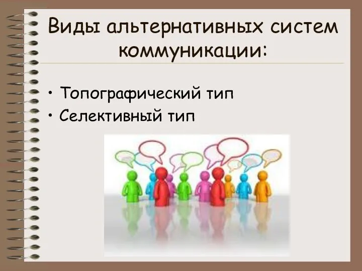 Виды альтернативных систем коммуникации: Топографический тип Селективный тип