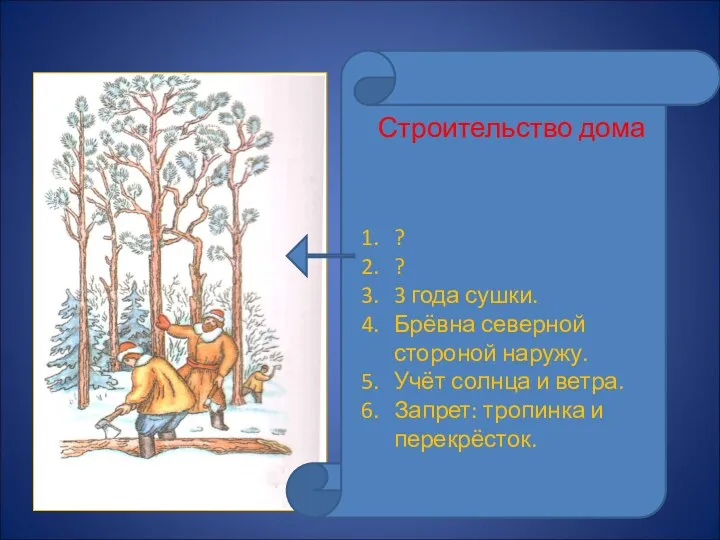 Строительство дома ? ? 3 года сушки. Брёвна северной стороной