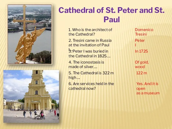 Cathedral of St. Peter and St. Paul 1. Who is