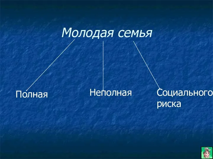 Молодая семья Полная Неполная Социального риска